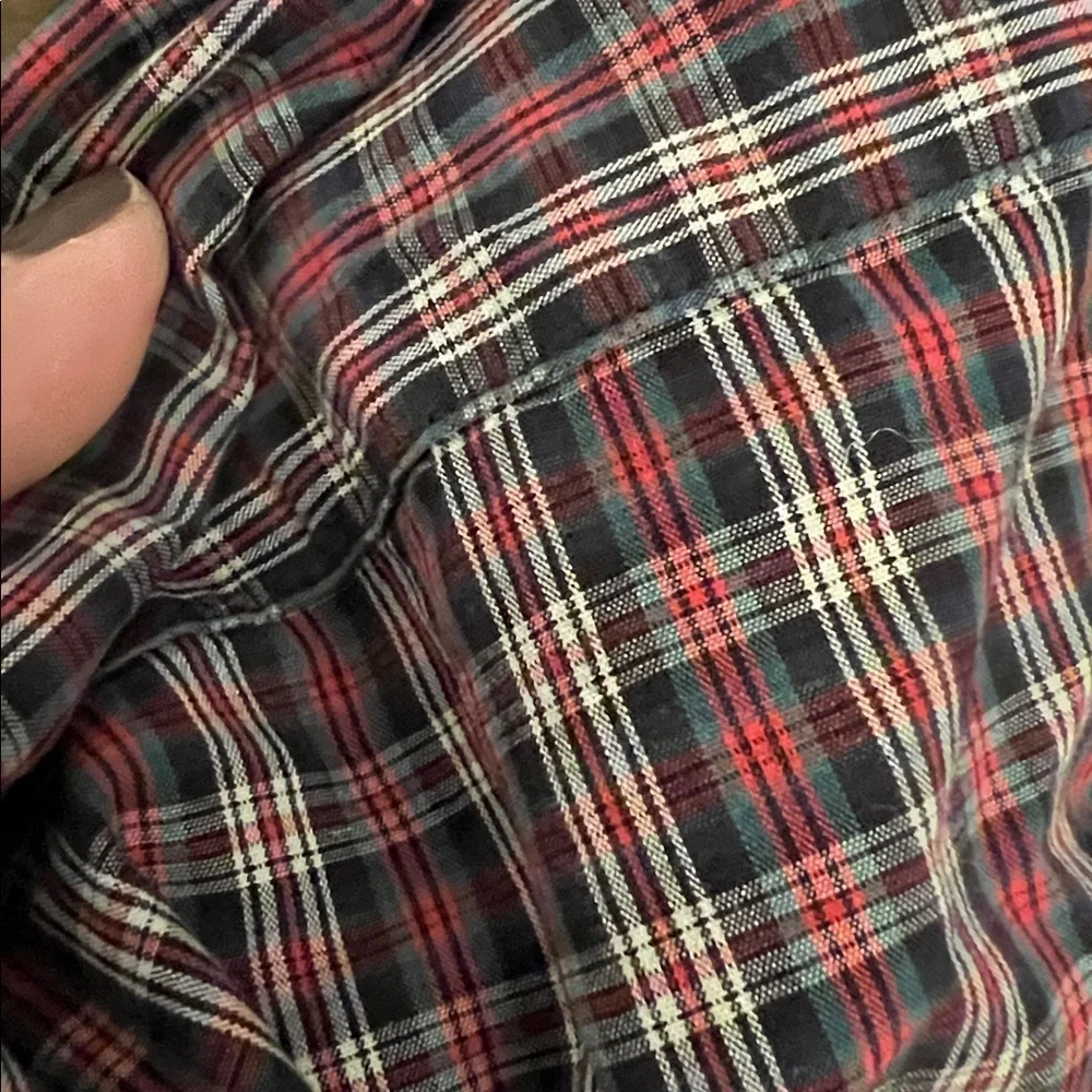 J. Crew Men's Casual Plaid Shirt - Red and White